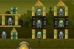 ゾンビが住む建物を大砲で破壊するパズルゲーム：BANG THE ZOMBIES