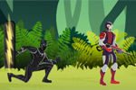 ジャングルで戦うキャットマスクの格闘ゲーム Black Panther Jungle Pursuit