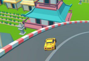 2人同時に遊べるミニチュアカーのレースゲーム Cartoon Mini Racing