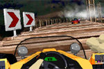 空中のコースを高速走行する3Dレースゲーム：Coaster Racer 