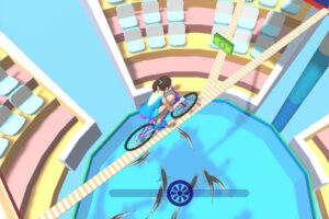 自転車で細道を渡るバランスゲーム【Dangerous ride】