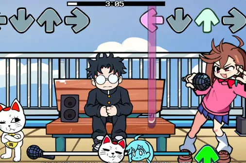 綾瀬桃とターボババアのFNF【FNF × ダンダダン】の画像