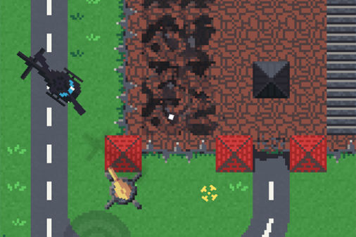 ヘリで捕虜を救助するシューティングゲーム Heli Rescueの画像