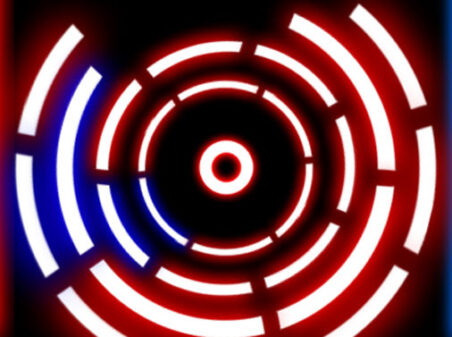 タイミングよく赤い壁を撃ち抜くタイミングゲーム Hit The Glowの画像