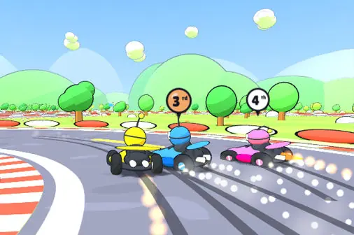 マリオカート風のレースゲーム【ミニターボカート (Mini Turbo Karts)】の画像
