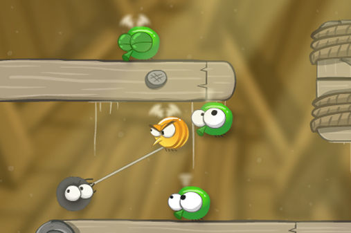 毛玉生物が羽虫を捕食するワイヤーアクション NATURAL SELECTIONの画像