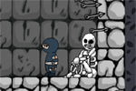 忍者が洞窟内のコインを掻き集めるワイヤーアクションゲーム：Ninja Plus 2