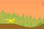 噴火した火砕流からひたすら逃げる恐竜のゲーム：Dino Run