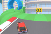 空中コースの車ゲーム【オフロードラッシュ】