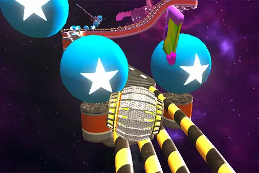 宇宙でコロコロ！2人対戦もできる3Dレース【ローリングボール】の画像