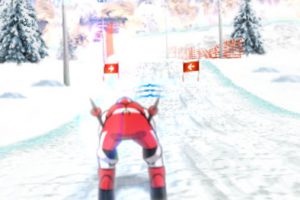 スキーのスラロームで金メダルを目指すスポーツゲーム Slalom Hero
