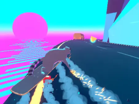 アライグマのスケボーゲーム【たぬきサンセット】の画像