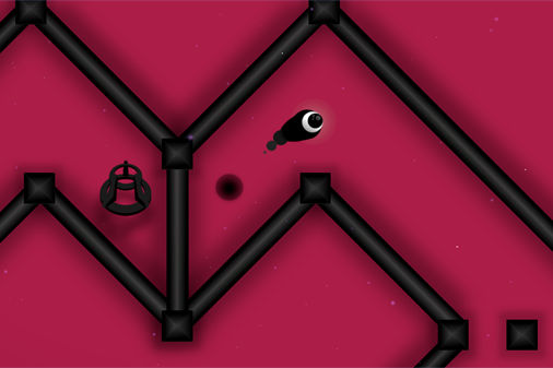 目玉を誘導してゴールを目指すイライラ棒ゲーム【Turn Into Light】の画像