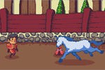 ユニコーンで闘牛士をするシンプルなドットゲーム UNICORRIDA